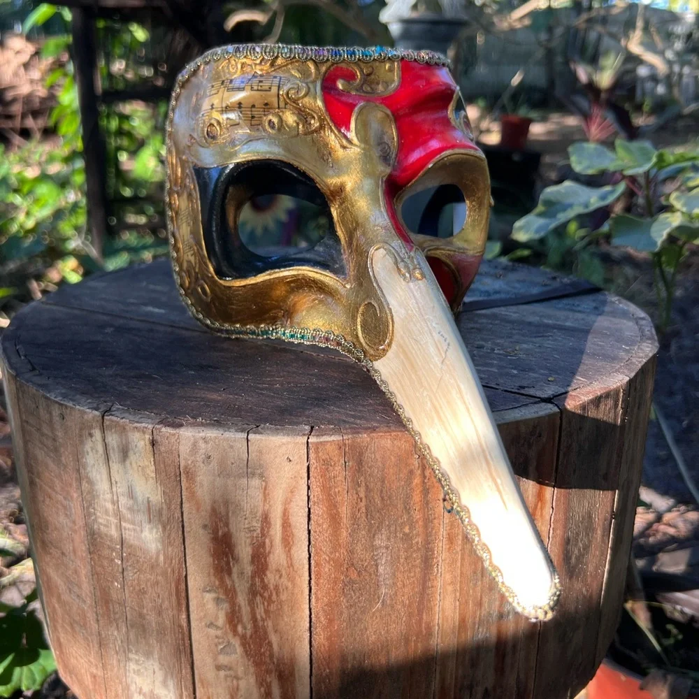 Like New! Red and Gold Venetian Mask